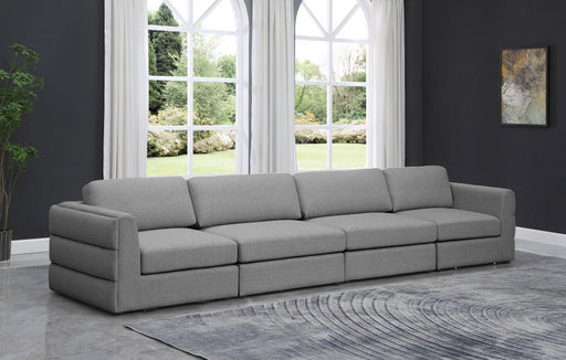 Beckham Grey Linen Textured Modular 152" Sofa - 681Grey-S152A - Vega Furniture