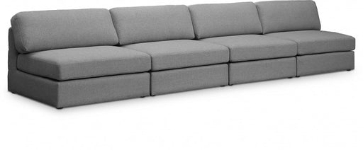 Beckham Grey Linen Textured Modular 152" Sofa - 681Grey-S152B - Vega Furniture