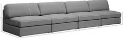 Beckham Grey Linen Textured Modular 152" Sofa - 681Grey-S152B - Vega Furniture