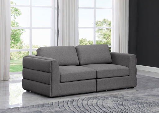 Beckham Grey Linen Textured Modular 76" Loveseat - 681Grey-S76A - Vega Furniture