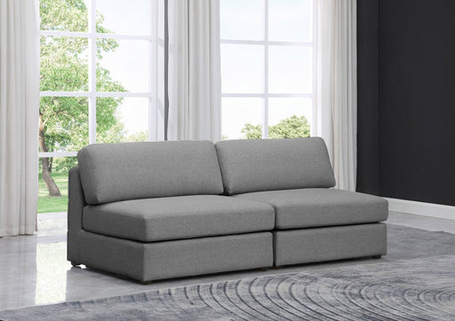 Beckham Grey Linen Textured Modular 76" Loveseat - 681Grey-S76B - Vega Furniture