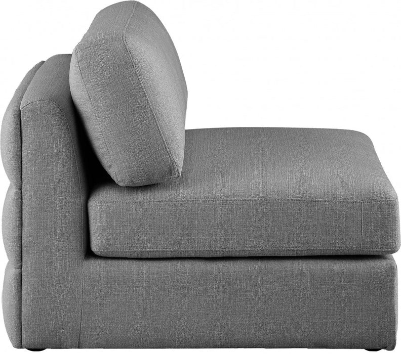 Beckham Grey Linen Textured Modular Armless Chair - 681Grey-Armless - Vega Furniture