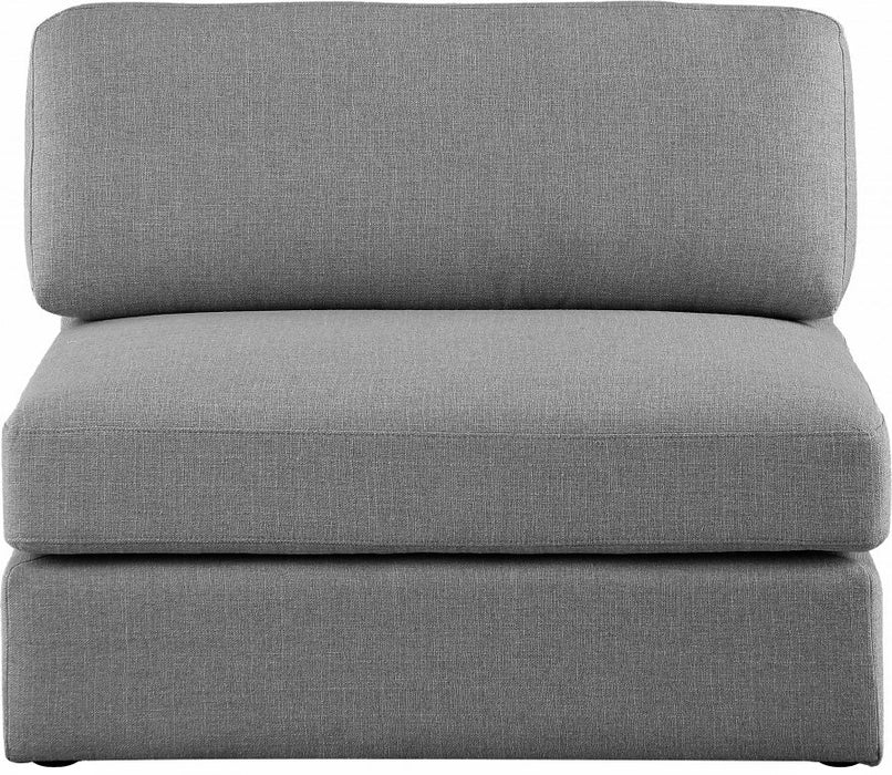Beckham Grey Linen Textured Modular Armless Chair - 681Grey-Armless - Vega Furniture