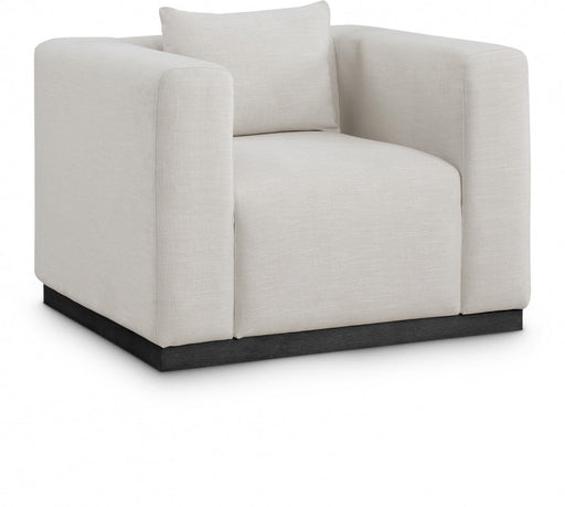 Beige Alfie Linen Textured Fabic Living Room Chair - 642Beige-C - Vega Furniture