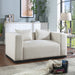 Beige Alfie Linen Textured Fabic Loveseat - 642Beige-L - Vega Furniture