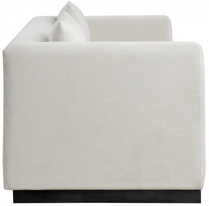 Beige Alfie Linen Textured Fabic Sofa - 642Beige-S - Vega Furniture