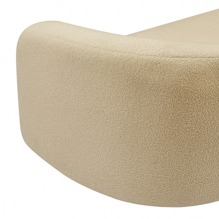 Beige Kali Faux Shearling Teddy Fabric Chair - 186Beige-C - Vega Furniture