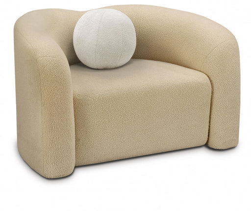 Beige Kali Faux Shearling Teddy Fabric Chair - 186Beige-C - Vega Furniture