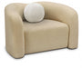 Beige Kali Faux Shearling Teddy Fabric Chair - 186Beige-C - Vega Furniture