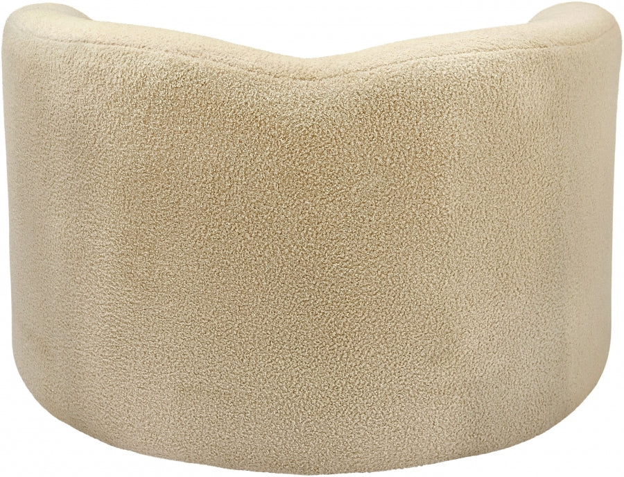 Beige Kali Faux Shearling Teddy Fabric Chair - 186Beige-C - Vega Furniture