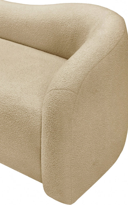 Beige Kali Faux Shearling Teddy Fabric Chair - 186Beige-C - Vega Furniture