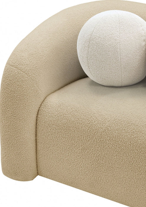 Beige Kali Faux Shearling Teddy Fabric Chair - 186Beige-C - Vega Furniture