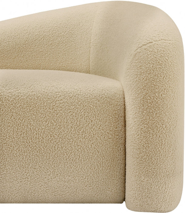 Beige Kali Faux Shearling Teddy Fabric Chair - 186Beige-C - Vega Furniture