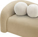 Beige Kali Faux Shearling Teddy Fabric Loveseat - 186Beige-L - Vega Furniture