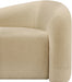 Beige Kali Faux Shearling Teddy Fabric Loveseat - 186Beige-L - Vega Furniture