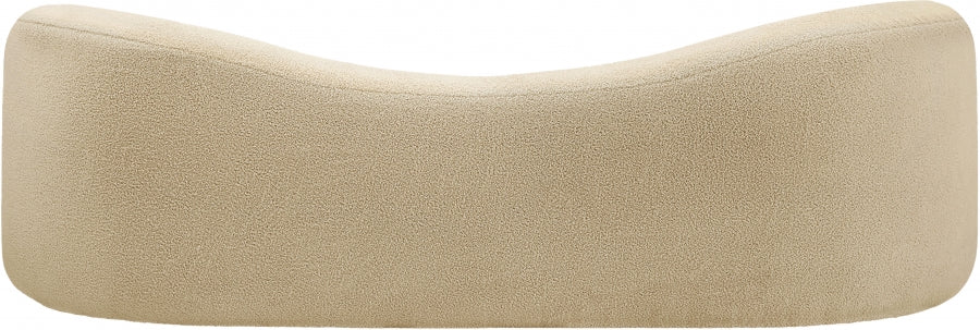 Beige Kali Faux Shearling Teddy Fabric Sofa - 186Beige-S - Vega Furniture