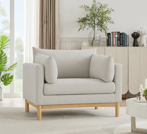 Beige Langham Linen Textured Fabric Chair - 157Beige-C - Vega Furniture