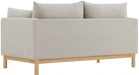 Beige Langham Linen Textured Fabric Loveseat - 157Beige-L - Vega Furniture