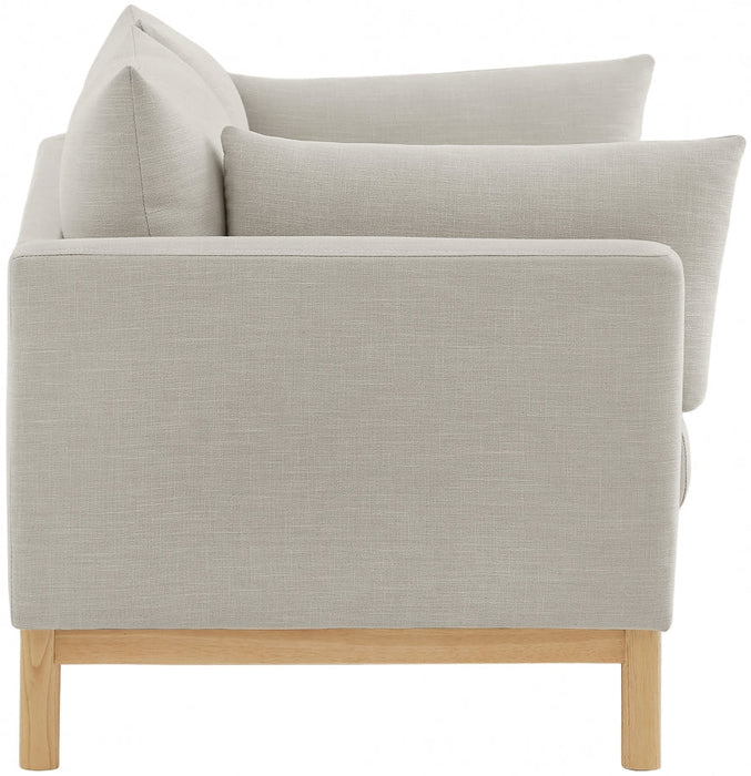 Beige Langham Linen Textured Fabric Loveseat - 157Beige-L - Vega Furniture