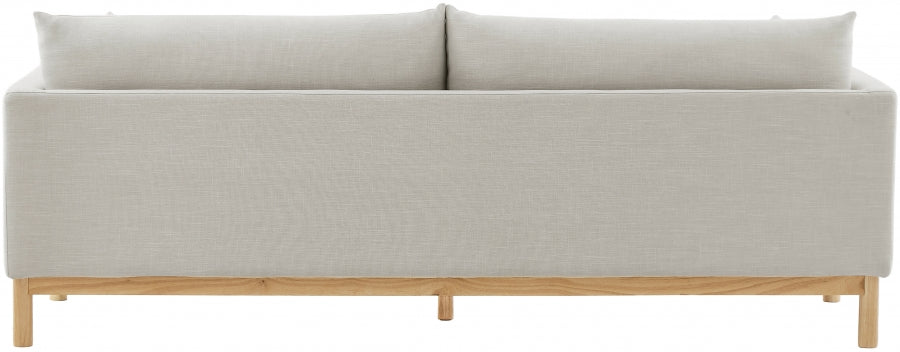 Beige Langham Linen Textured Fabric Sofa - 157Beige-S - Vega Furniture