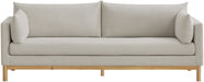 Beige Langham Linen Textured Fabric Sofa - 157Beige-S - Vega Furniture