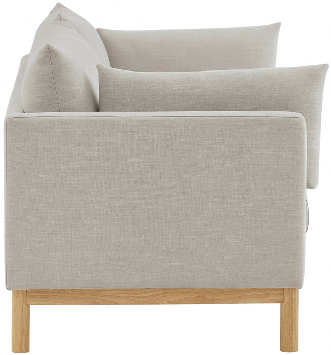 Beige Langham Linen Textured Fabric Sofa - 157Beige-S - Vega Furniture