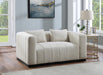 Beige Lucia Linen Textured Fabric Loveseat - 655Beige-L - Vega Furniture