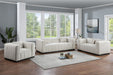 Beige Lucia Linen Textured Fabric Loveseat - 655Beige-L - Vega Furniture