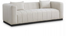 Beige Lucia Linen Textured Fabric Sofa - 655Beige-S - Vega Furniture