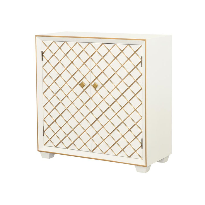 Belinda White/Gold 2-Door Accent Cabinet - 953286 - Vega Furniture