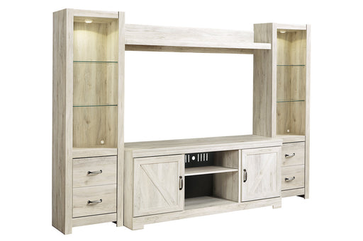 Bellaby Whitewash 4-Piece Entertainment Center - SET | W331-24(2) | W331-27 | W331-68 - Vega Furniture