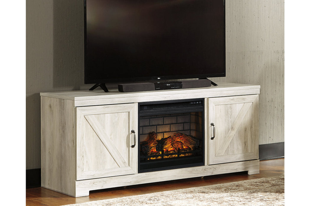 Bellaby Whitewash 63" TV Stand with Electric Fireplace - SET | W100-101 | W331-68 - Vega Furniture