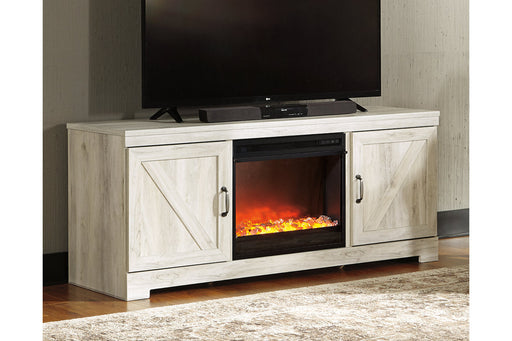 Bellaby Whitewash 63" TV Stand with Fireplace - SET | W100-02 | W331-68 - Vega Furniture