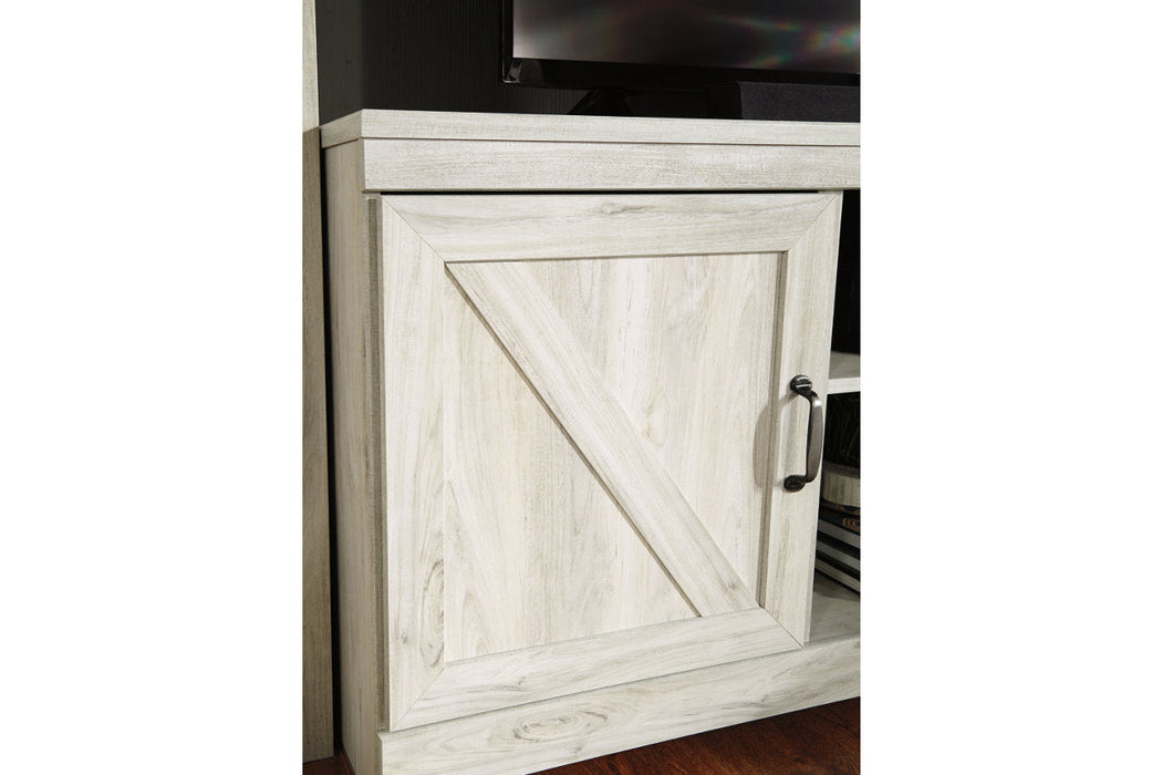 Bellaby Whitewash 63" TV Stand with Fireplace - SET | W100-02 | W331-68 - Vega Furniture