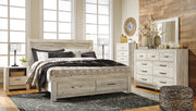 Bellaby Whitewash Footboard Storage Platform Bedroom Set - SET | B331-54S | B331-57 | B331-95 | B331-91 | B331-46 | B100-13 - Vega Furniture