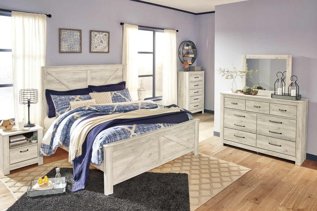 Bellaby Whitewash King Crossbuck Panel Bed - SET | B331-156 | B331-158 | B331-197 - Vega Furniture