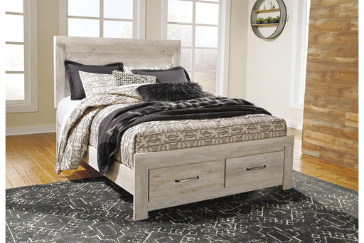 Bellaby Whitewash Queen Platform Bed with 2 Storage Drawers - SET | B100-13 | B331-54S | B331-57 | B331-95 - Vega Furniture