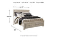 Bellaby Whitewash Queen Platform Bed with 2 Storage Drawers - SET | B100-13 | B331-54S | B331-57 | B331-95 - Vega Furniture