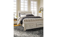 Bellaby Whitewash Queen Platform Bed with 2 Storage Drawers - SET | B100-13 | B331-54S | B331-57 | B331-95 - Vega Furniture