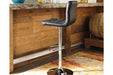 Bellatier Black/Chrome Finish Adjustable Height Barstool, Set of 2 - D120-130 - Vega Furniture
