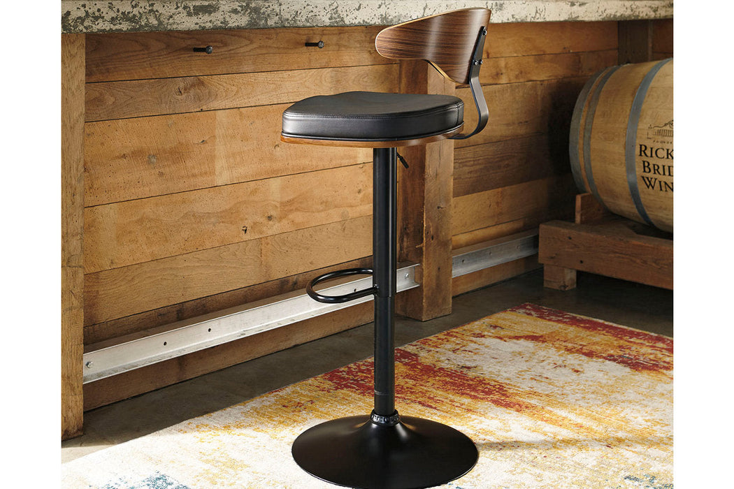 Bellatier Brown/Black Adjustable Height Barstool - D120-330 - Vega Furniture