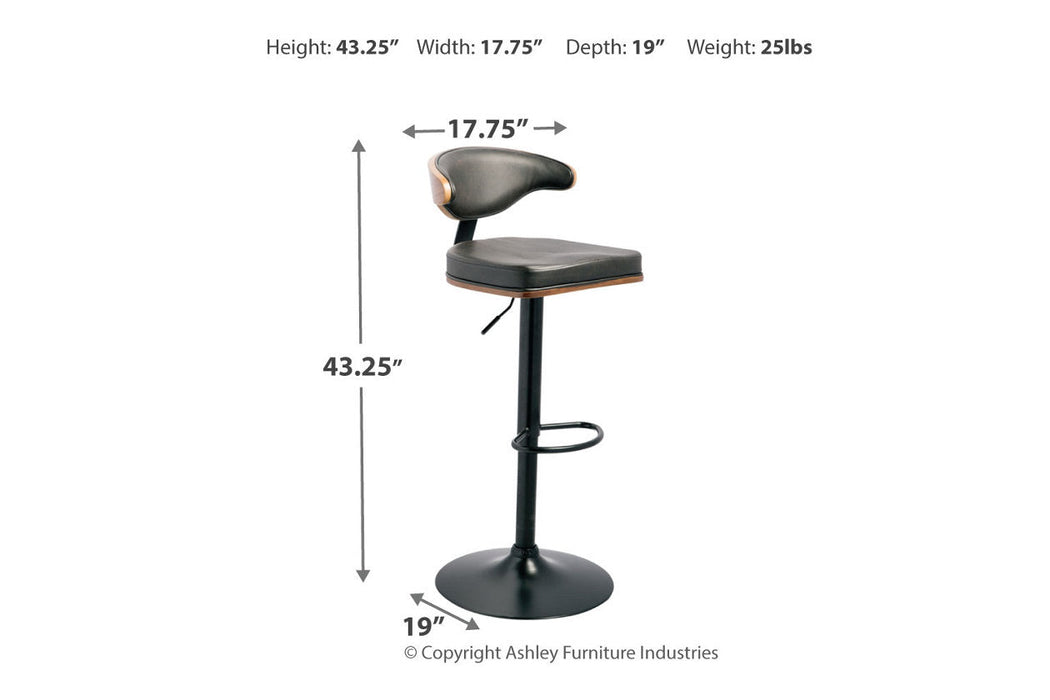 Bellatier Brown/Black Adjustable Height Barstool - D120-330 - Vega Furniture