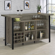 Bellemore Gray Driftwood/Black Bar Unit with Footrest - 182105 - Vega Furniture