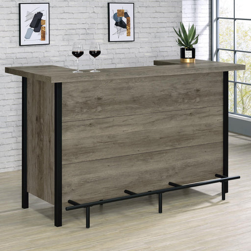 Bellemore Gray Driftwood/Black Bar Unit with Footrest - 182105 - Vega Furniture