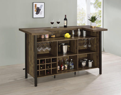 Bellemore Rustic Oak Rectangular Storage Bar Unit - 182104 - Vega Furniture