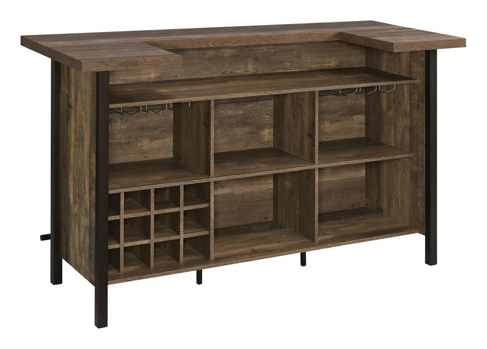 Bellemore Rustic Oak Rectangular Storage Bar Unit - 182104 - Vega Furniture