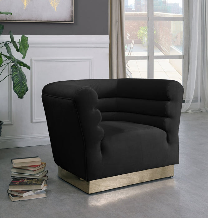 Bellini Black Velvet Chair - 669Black-C - Vega Furniture