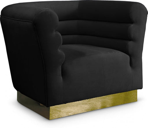 Bellini Black Velvet Chair - 669Black-C - Vega Furniture