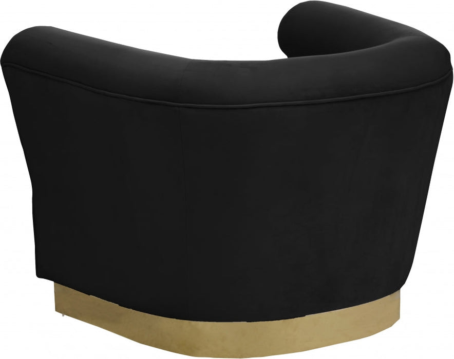 Bellini Black Velvet Chair - 669Black-C - Vega Furniture