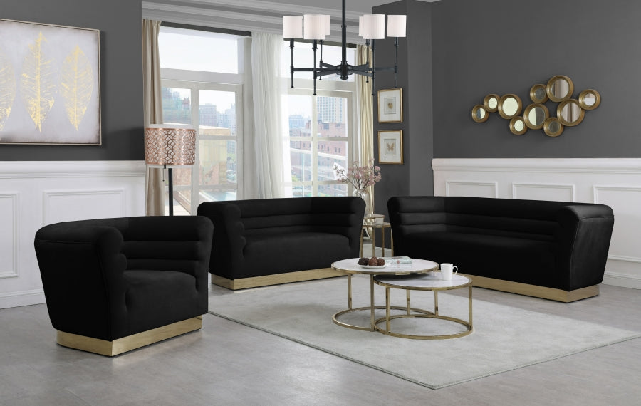 Bellini Black Velvet Chair - 669Black-C - Vega Furniture